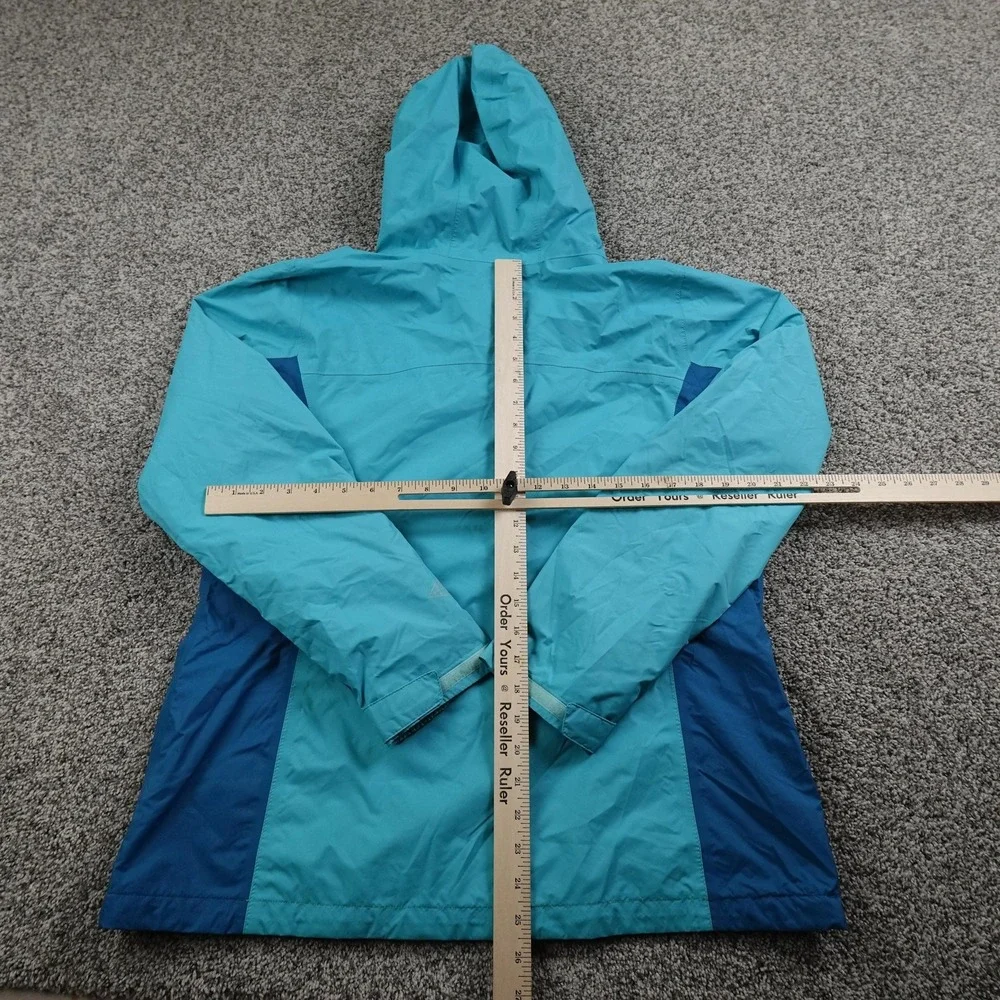 Columbia Jacket Womens L Blue Omni Tech Hooded Waterproof Coat‎ Outdoor Hiking